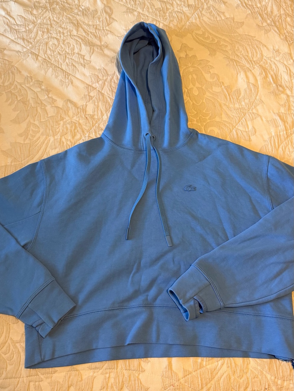 Lacoste Women’s Crop Blue Hoodie 38/M (No longer being produced)